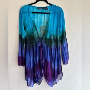 Pyramid Collection Tie Dye Tunic/Kimono/Duster Medieval Fairy Renaissance Fair